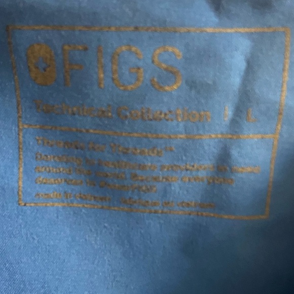 Figs scrubs top blue v neck short‎ sleeve women large - Picture 5 of 6